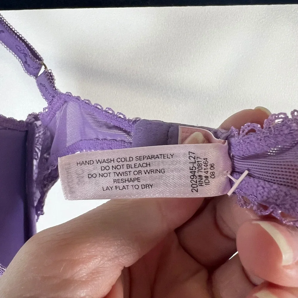 Victoria's Secret Angels Purple Floral‎ Lace Balconet Bra 34C 202945-L27 Sexy
